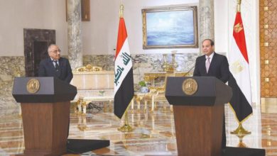 الرئيس المصري ورئيس الوزراء العراقي
