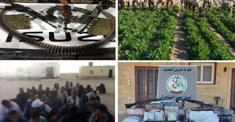 القوات المسلحة تدمر 10 فتحات نفق بشمال سيناء وتضبط 318 بندقية