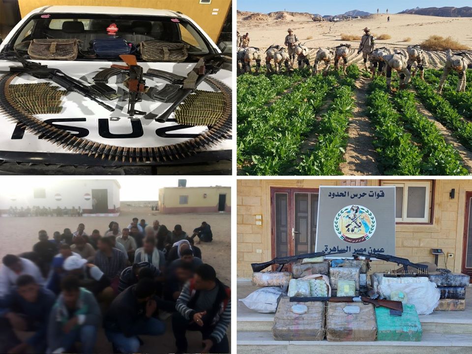 القوات المسلحة تدمر 10 فتحات نفق بشمال سيناء وتضبط 318 بندقية